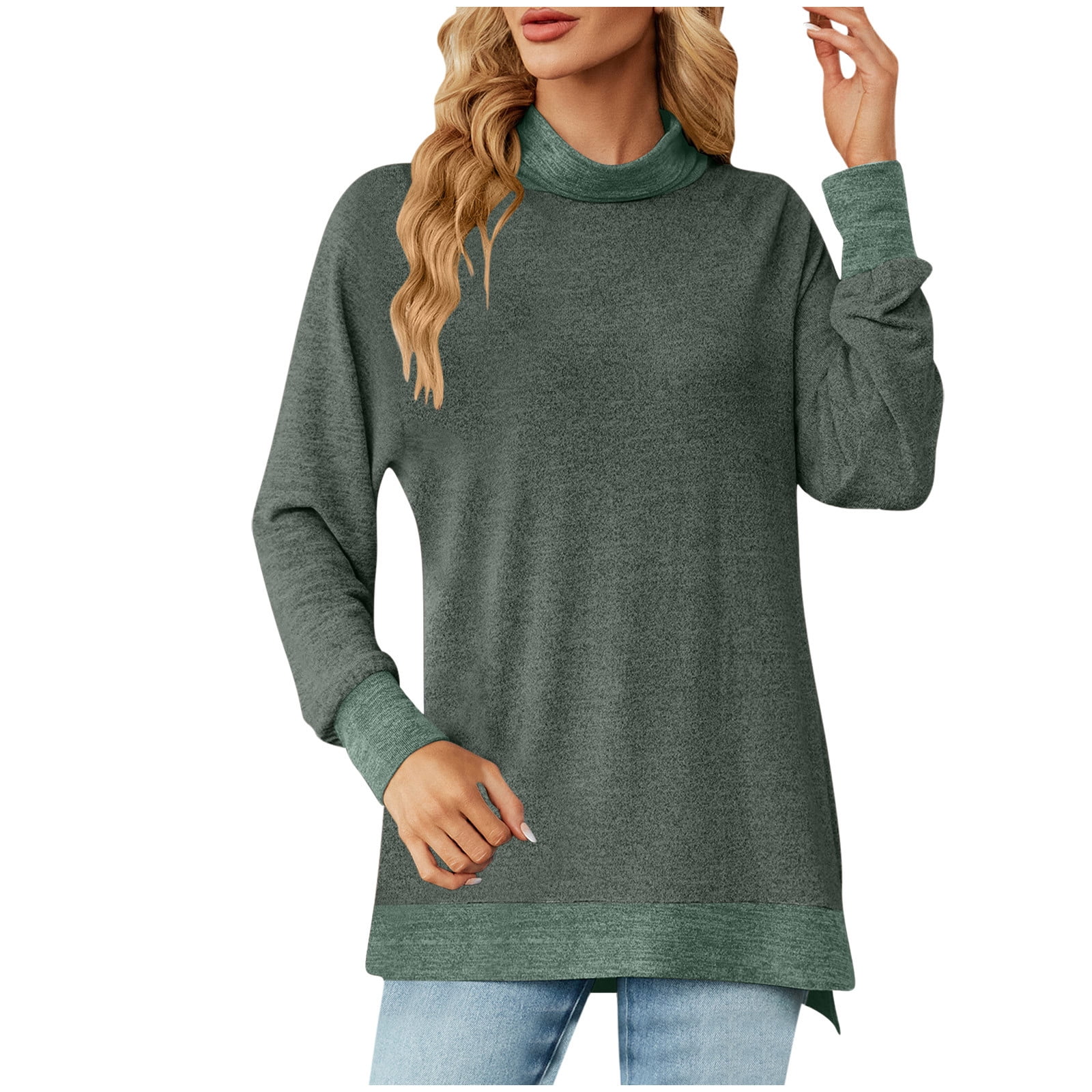 Womens 100% Cotton Tunic Tops to Wear with Leggings Long Sleeve Shirts ...