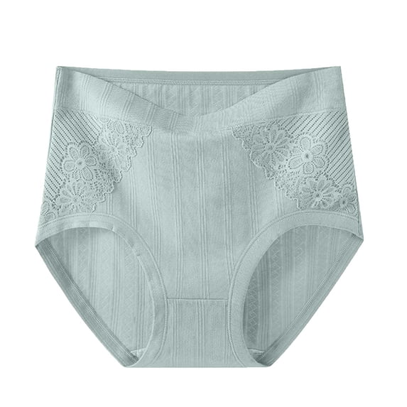 Womens 100% Cotton Underwear Plus Size Hipster Breathable High Waist Comfortable Flower Lace Stretch Soft Panties XL-6XL