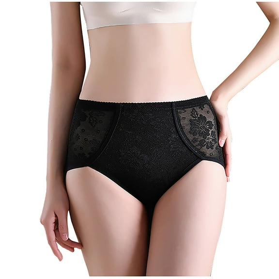 Womens 100% Cotton Underwear Womens No Show Panties, Women's Low Waist Waist Compression Underwear Postpartum Breathable Waist Lift Hip Body Shaping Panties