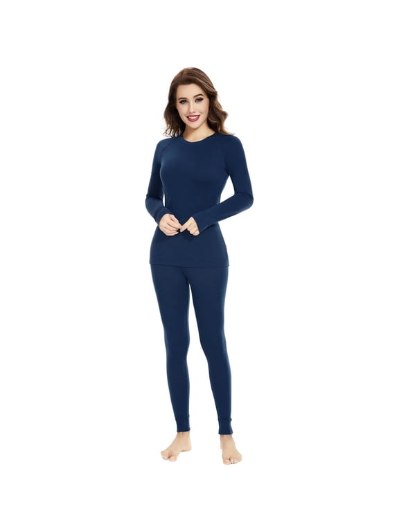 Women's 100% Merino Wool Thermal Base Layer Set, Long Johns for Skiing, Hiking, Travel and Cold Weather Activities