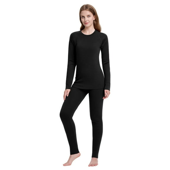 Womens 100% Merino Wool Base Layer Sets for Ski Lightweight Thermal Underwear