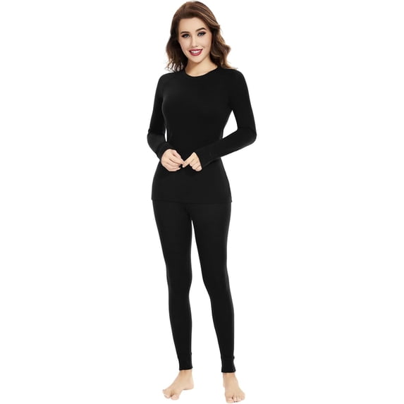 Iguana Women’s 100% Merino Wool Midweight Base Layer Set Thermal Underwear Top & Bottom for Ski Winter Outdoor