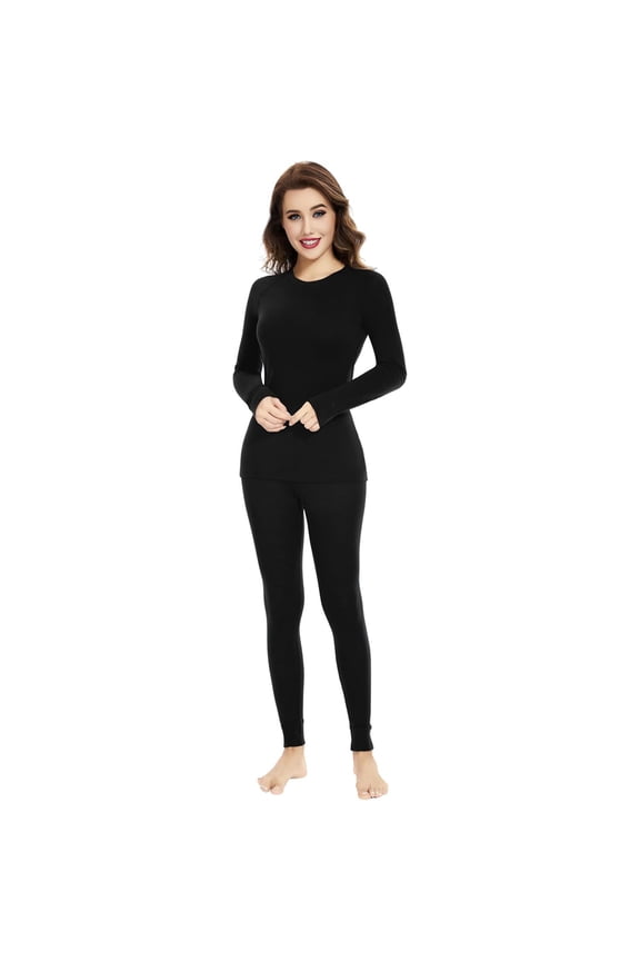 Women’s 100% Merino Wool Midweight Base Layer Set Thermal Underwear Top & Bottom for Ski Winter Outdoor