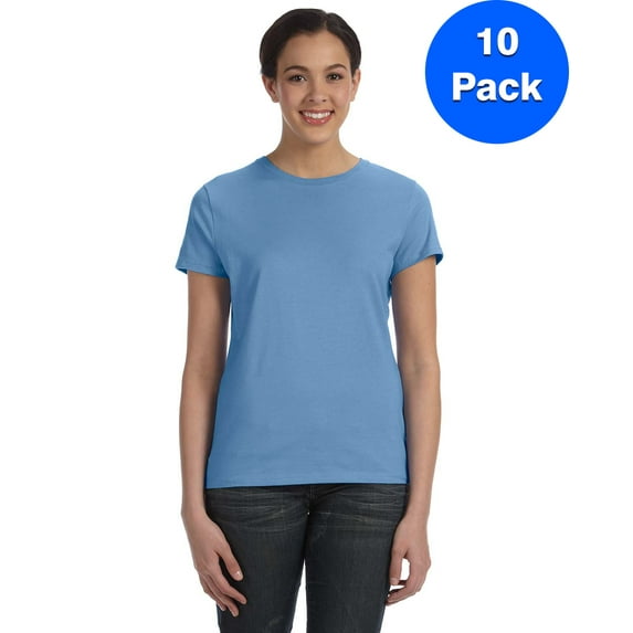 Womens 100% Ringspun Cotton nano-T T-Shirt SL04 (10 PACK)