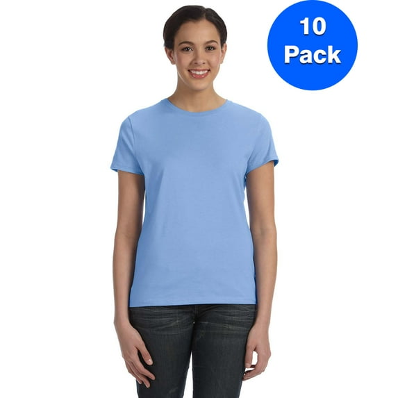 Womens 100% Ringspun Cotton nano-T T-Shirt SL04 (10 PACK)