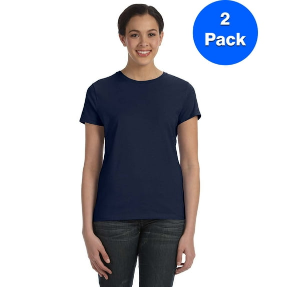 Womens 100% Ringspun Cotton nano-T T-Shirt SL04 (2 PACK)