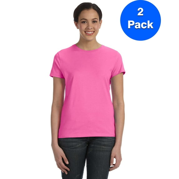 Womens 100% Ringspun Cotton nano-T T-Shirt SL04 (2 PACK)