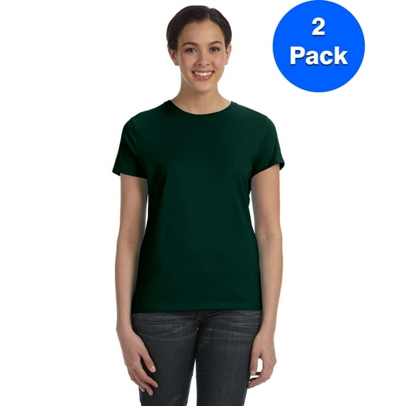 Womens 100% Ringspun Cotton nano-T T-Shirt SL04 (2 PACK)