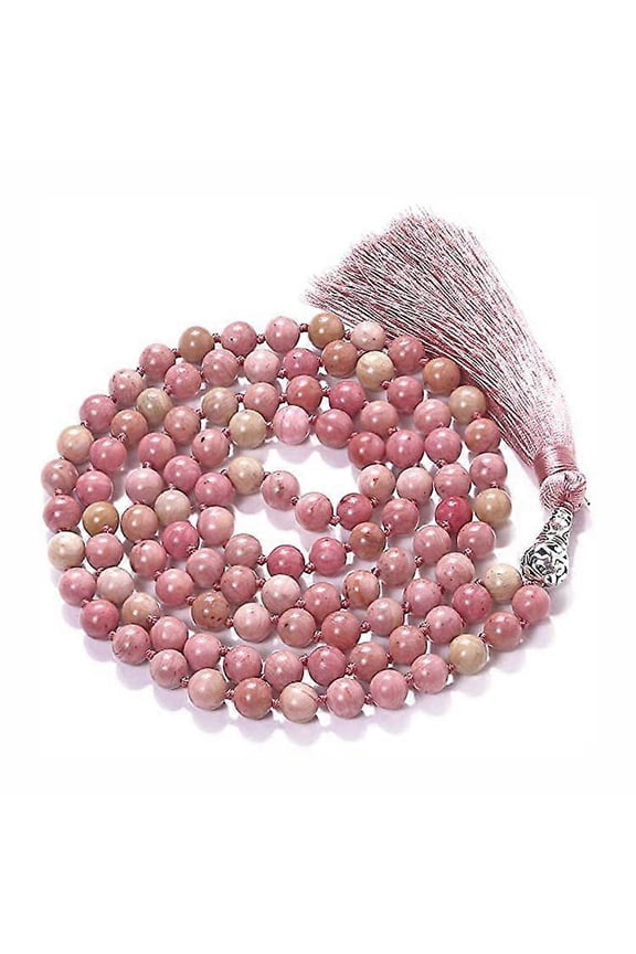 Womens 108 Mala Prayer Beads Wrap Necklace With Long Tassel Healing Crystal Stone Necklaces Yoga Meditation Reiki Quartz Jewelry