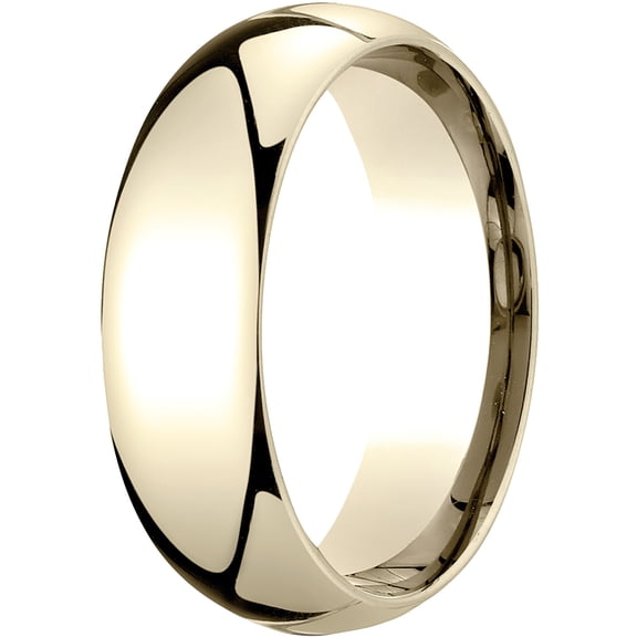 Womens 10K Yellow Gold, 7mm Slightly Domed Standard Comfort-Fit Wedding Band (sz 4.5)