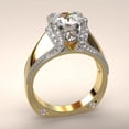 thumbnail image 1 of Womens 14 K Gold Plated Full Diamond Crown Color Separation Ring, 1 of 2
