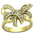 thumbnail image 1 of Womens 14K Gold Ion Plated Stainless Steel Bow Ribbon Wedding Ring - Size 6, 1 of 4