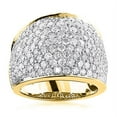 thumbnail image 1 of Womens 14K Gold Pave Natural Diamond Fashion Ring Unique Wedding Band (Yellow Gold Size 5.5), 1 of 3