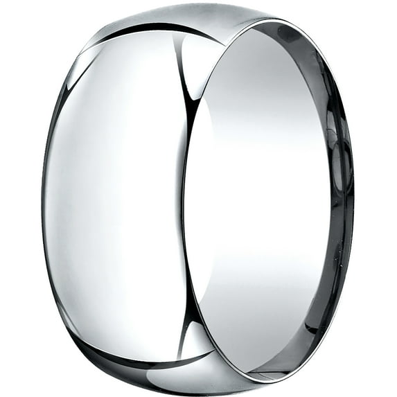Womens 14K White Gold, 10.0mm High Dome Heavy Comfort-Fit Wedding Band (sz 8.5)