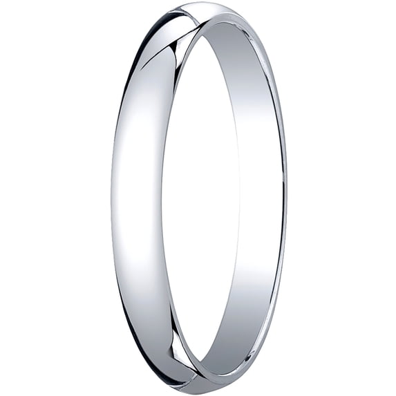 Womens 14K White Gold, 3.0mm Traditional Dome Oval Wedding Band (sz 7.5)