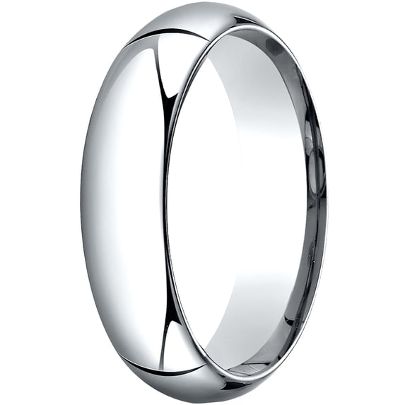 Womens 14K White Gold, 6.0mm High Dome Heavy Comfort-Fit Wedding Band (sz 11)