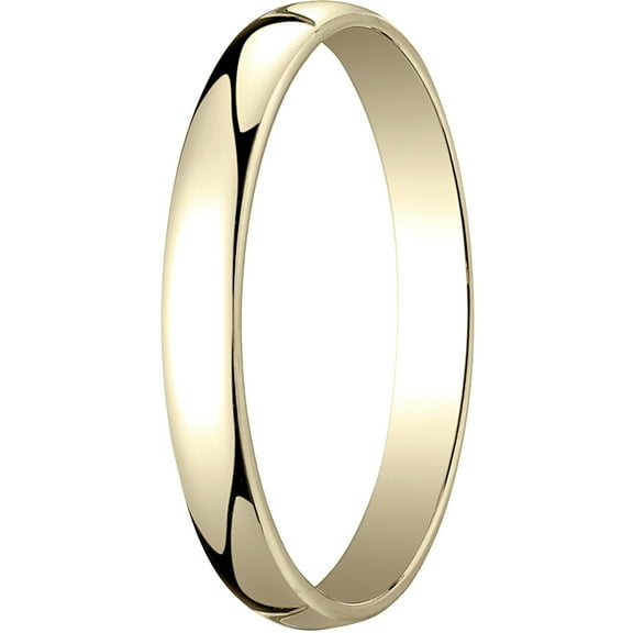 Womens 14K Yellow Gold, 3.0mm Low Dome Light Wedding Band (sz 15)