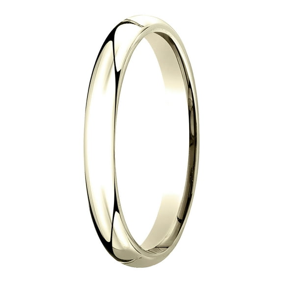 Womens 14K Yellow Gold, 3mm Slightly Domed Standard Comfort-Fit Wedding Band (sz 14.5)