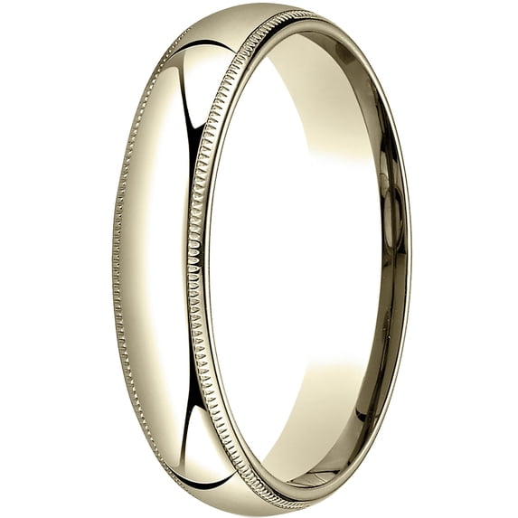 Womens 14K Yellow Gold, 5mm Slim Profile Comfort-Fit Wedding Band with Milgrain (sz 7)