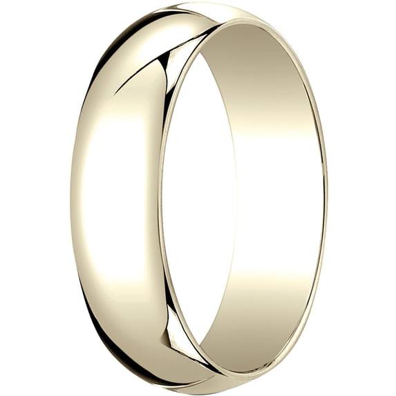 Womens 14K Yellow Gold, 6.0mm Traditional Dome Oval Wedding Band (sz 13.5)