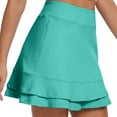 thumbnail image 1 of Womens 16" Skorts Tennis Golf Skirt with Pockets Ruffled Stretchy High Waisted Athletic Running Skirts, Green M, 1 of 8