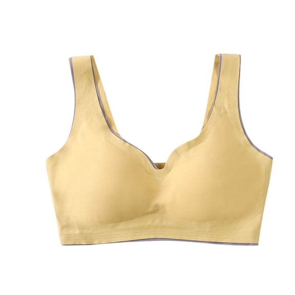 Womens 18 Hour Full-Coverage Bras Ultra Comfort Soft Full Coverage Shelf Bralettes One Piece Seamless Braas Non-Slip Anti-Sagging Seamless Bra