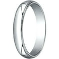 thumbnail image 1 of Womens 18K White Gold, 4.0mm Traditional Dome Oval Wedding Band with Milgrain (sz 4.5), 1 of 3