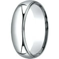 thumbnail image 1 of Womens 18K White Gold, 6mm Slightly Domed Comfort-Fit Wedding Band with Milgrain (sz 10), 1 of 3