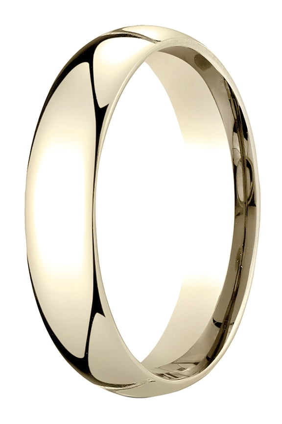 Womens 18K Yellow Gold, 5mm Slightly Domed Standard Comfort-Fit Wedding Band (sz 14)
