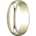 thumbnail image 1 of Womens 18K Yellow Gold, 6.0mm Traditional Dome Oval Wedding Band with Milgrain (sz 9), 1 of 3