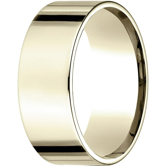 Womens 18K Yellow Gold, 8.0mm Flat Comfort-Fit Wedding Band (sz 7)