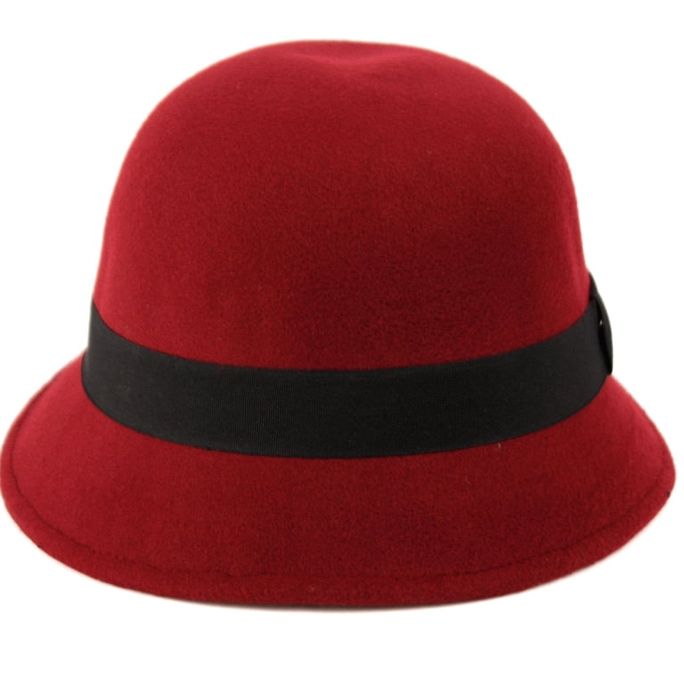 Vintage Felt Cloche Hat Polyester Bucket Fedora with Adjustable Drawstring Womens 1920 Vintage Fedora Bowler Cloche Bucket Church Derby  main image 3