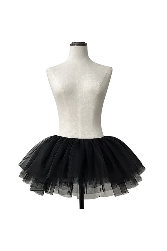 Womens 1950s Tutus Tulle Petticoat 28cm 6 Layer Ruffled Bubble Skirt Underskirt Half Slips Dress for