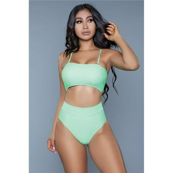 Womens 1986 Chanity 2 Piece Swimsuit, Neon Green - Large