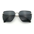 thumbnail image 1 of Womens 1990s Rimless Butterfly Metal Rim Designer Fashion Sunglasses Silver - Black, 1 of 8