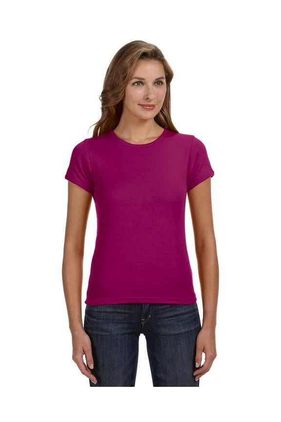 Womens 1x1 Rib Scoop Neck T-Shirt