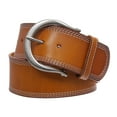 thumbnail image 1 of Womens 2 1/4" Wide Stitching Edged Plain High Waist Soft Cowhide Leather Belt, 1 of 5