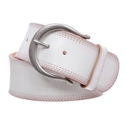 Womens 2 1/4" Wide Stitching Edged Plain High Waist Soft Cowhide Leather Belt