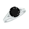 thumbnail image 1 of Rosec Jewels Womens 2.50 CT Round Black Spinel Solitaire and Diamond Split Shank Ring, 10K White Gold, US 9.00, 1 of 9