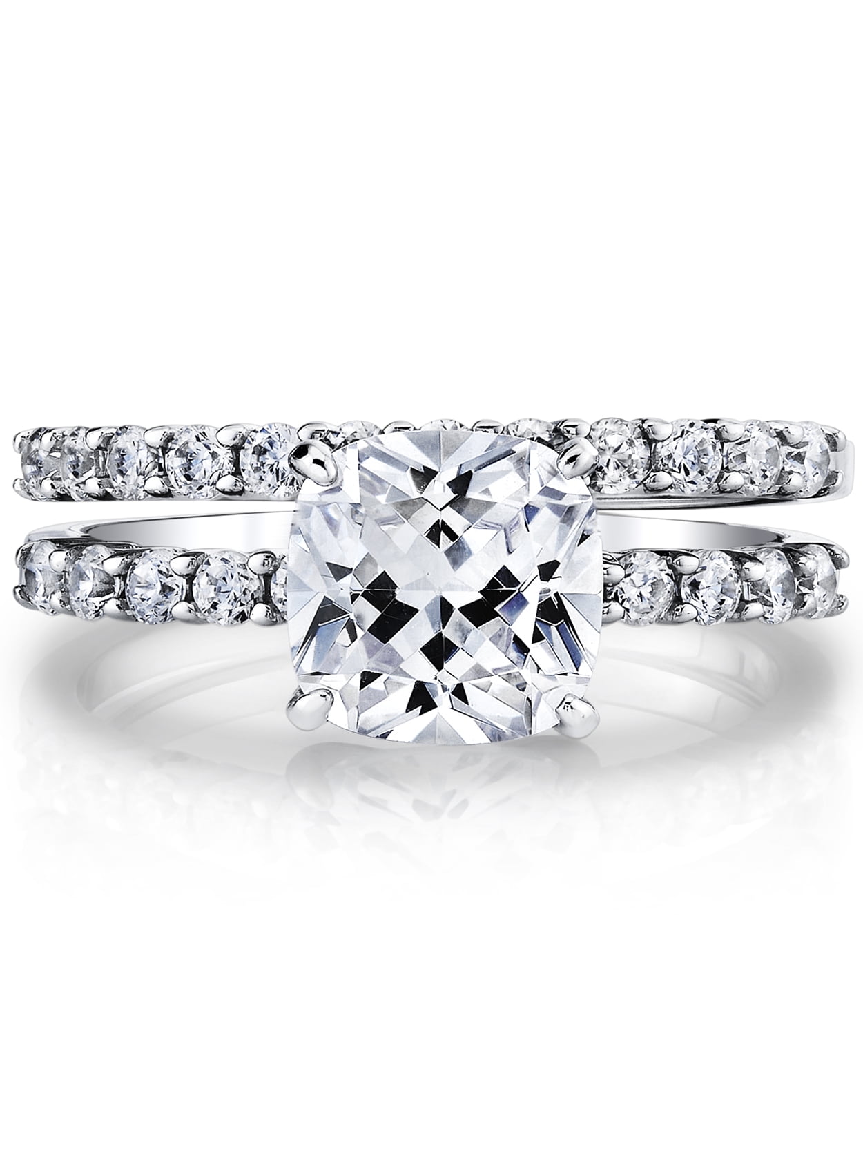 Womens 2.5Ct Wedding Engagement Ring Simulated Diamond Band Set