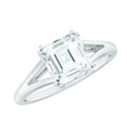 thumbnail image 1 of Rosec Jewels Certified Moissanite Asscher Cut Engagement Ring 3 Carat - Split Shank Ring - 8 mm - D-VS1 Quality, 925 Sterling Silver, US 12.50, 1 of 8