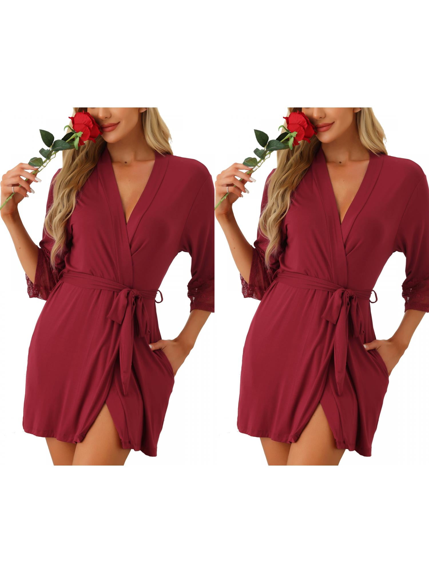 NOMADIC NOOK Women's Mother's Day 2 Pack Robe Cotton Short Bathrobe ...