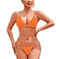 thumbnail image 1 of Womens 2 Piece Bikini Set Triangle Top String Bathing Suits Swimwear Thong Swimsuit Travel Swimming Outfits (S, Orange), 1 of 4