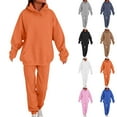 thumbnail image 1 of Womens 2 Piece Fleece Sweatsuits Set Casual Long Sleeve Hoodie Sweatshirt Loose Jogger Sweatpants Fall Winter Comfy Tracksuit Outfits, 1 of 5