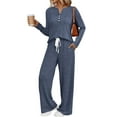 thumbnail image 1 of Womens 2 Piece Lounge Sets Fall Outfits Neck Sweater Matching Sweat Suits Pajamas Clothes Pockets, 1 of 20