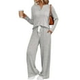thumbnail image 1 of Womens 2 Piece Lounge Sets Fall Outfits Neck Sweater Matching Sweat Suits Pajamas Clothes Pockets, 1 of 19