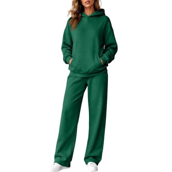 Womens 2 Piece Lounge Sets Matching Sweatsuits Oversized Hoodie Jogger Sweatpants Set Workout Tracksuit Airport Travel Outfits Comfy Loungewear