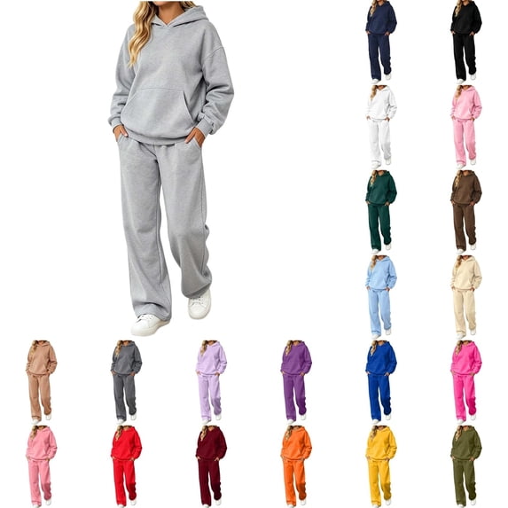Womens 2 Piece Lounge Sweat Sets Joggers Sweatpants Matching Sweatsuits