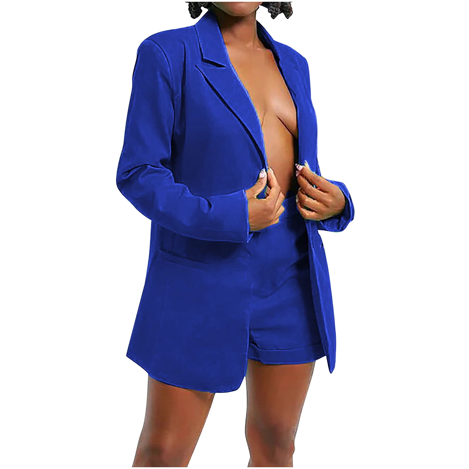 Graduation Outfits For Women 2025 Women's 2-Piece Blazer Shorts