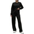 thumbnail image 1 of Womens 2 Piece Outfits 2025 Fall Long Sleeve Sweatshirt Wide Leg Pants Lounge Sets Winter Sweatsuits Tracksuit (M, Black), 1 of 8
